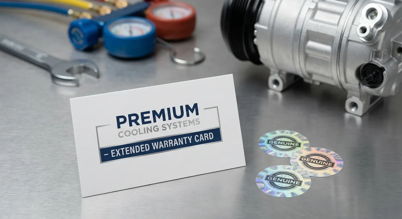 Phiếu bảo hành và tem niêm phong linh kiện chính hãng cho dịch vụ sửa máy điều hòa chuyên nghiệp