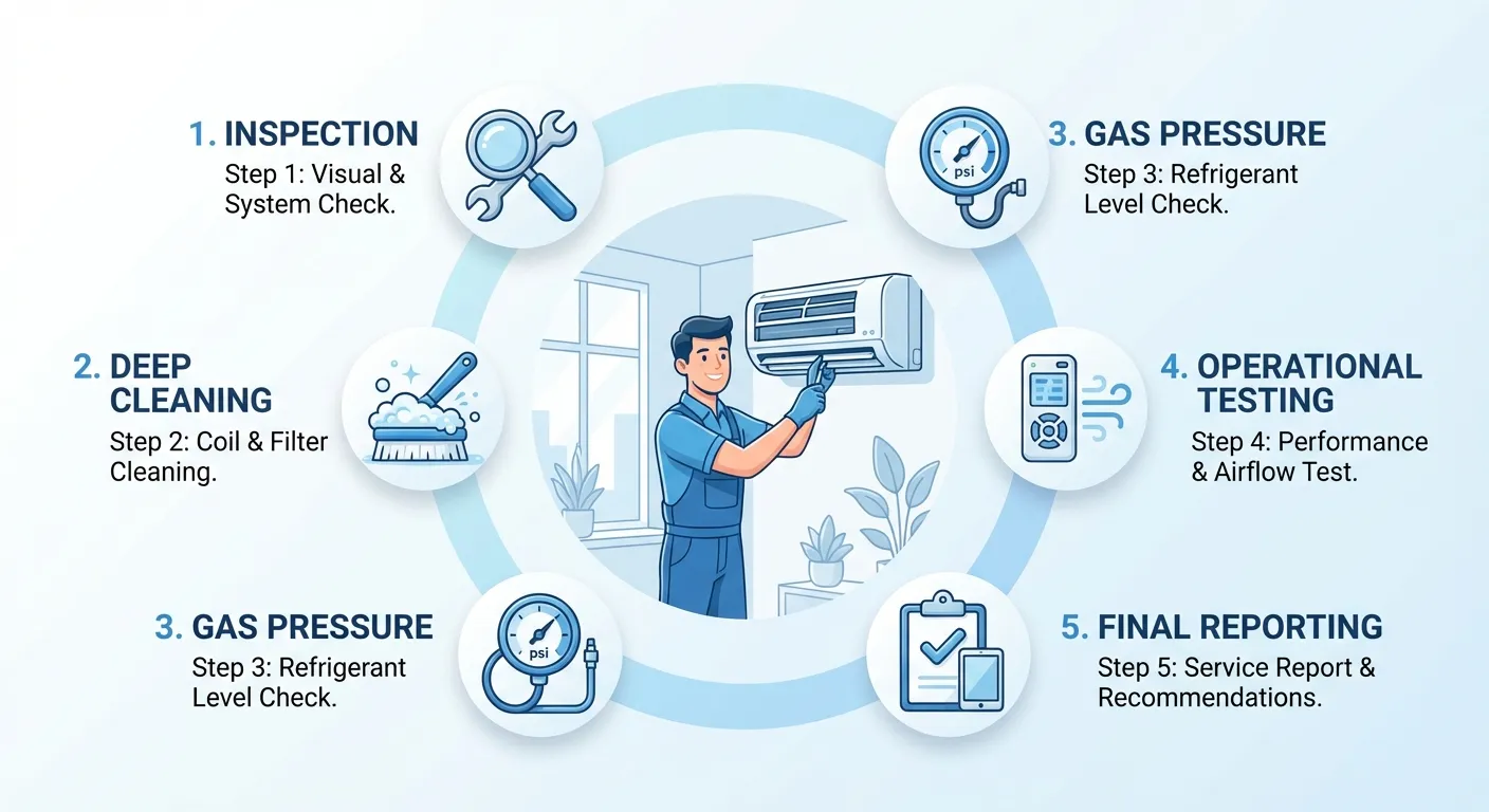 Quy trình 5 bước bảo dưỡng và sửa máy điều hòa chuyên nghiệp tại nhà giúp thiết bị bền bỉ