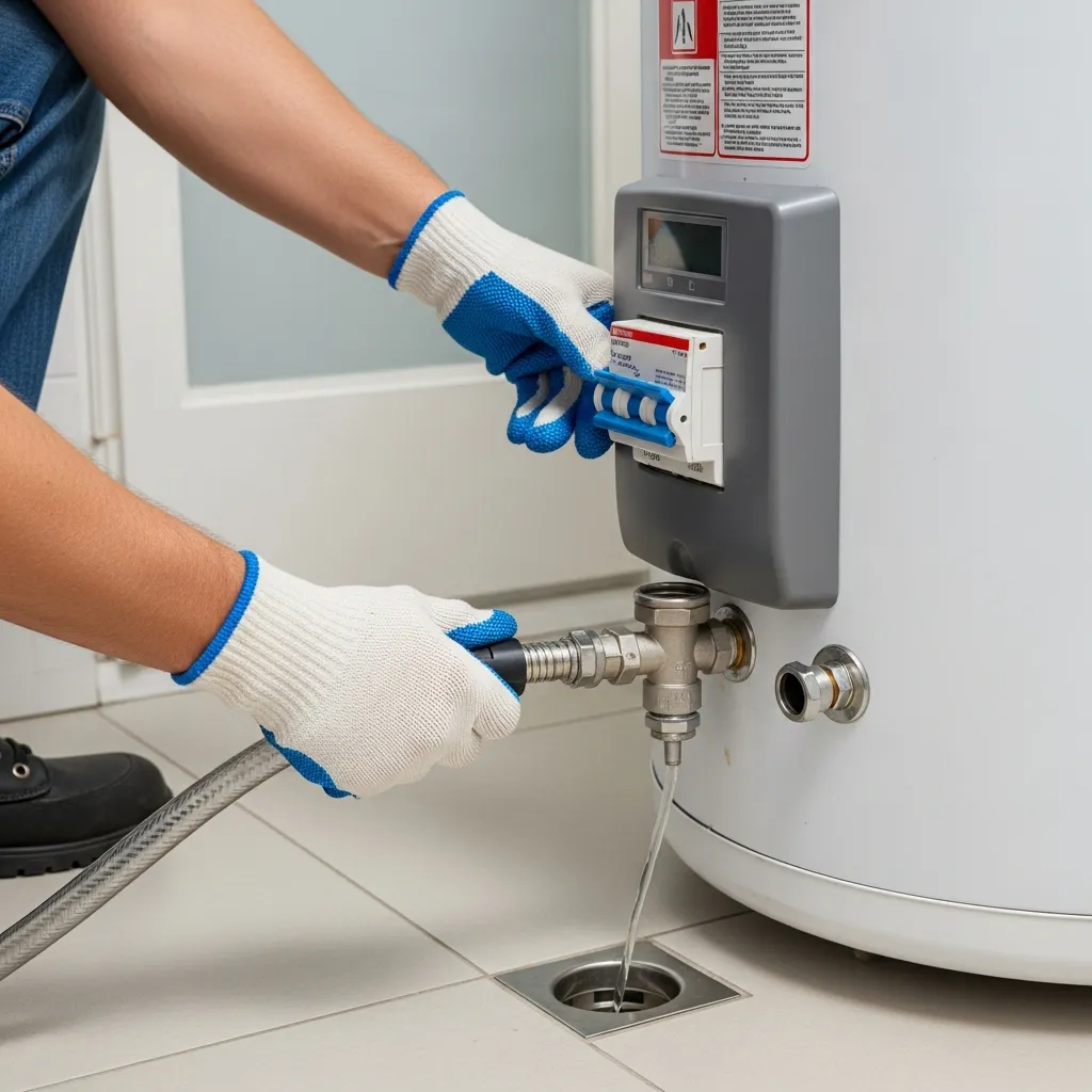 Cách ngắt điện và xả nước bình nóng lạnh an toàn trước khi thực hiện thay linh kiện