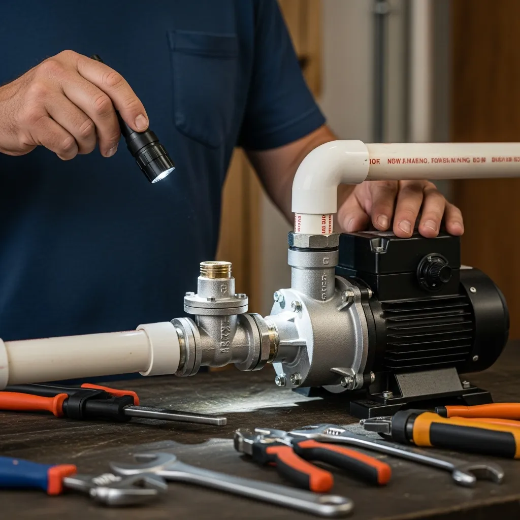 Chủ nhà kiểm tra van một chiều và đường ống khi máy bơm nước không lên nước