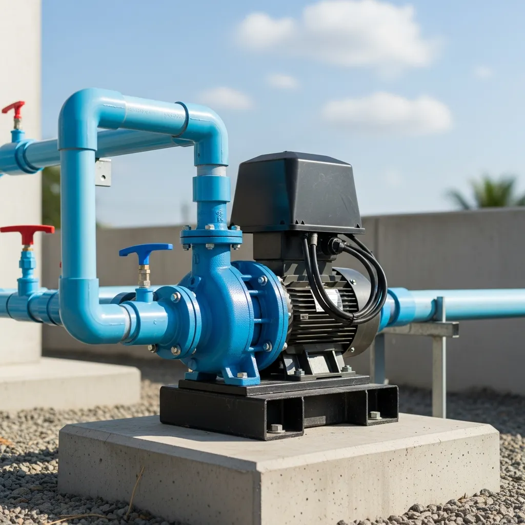 Máy bơm nước lắp đặt tại nơi khô ráo có mái che và hệ thống ống dẫn chắc chắn