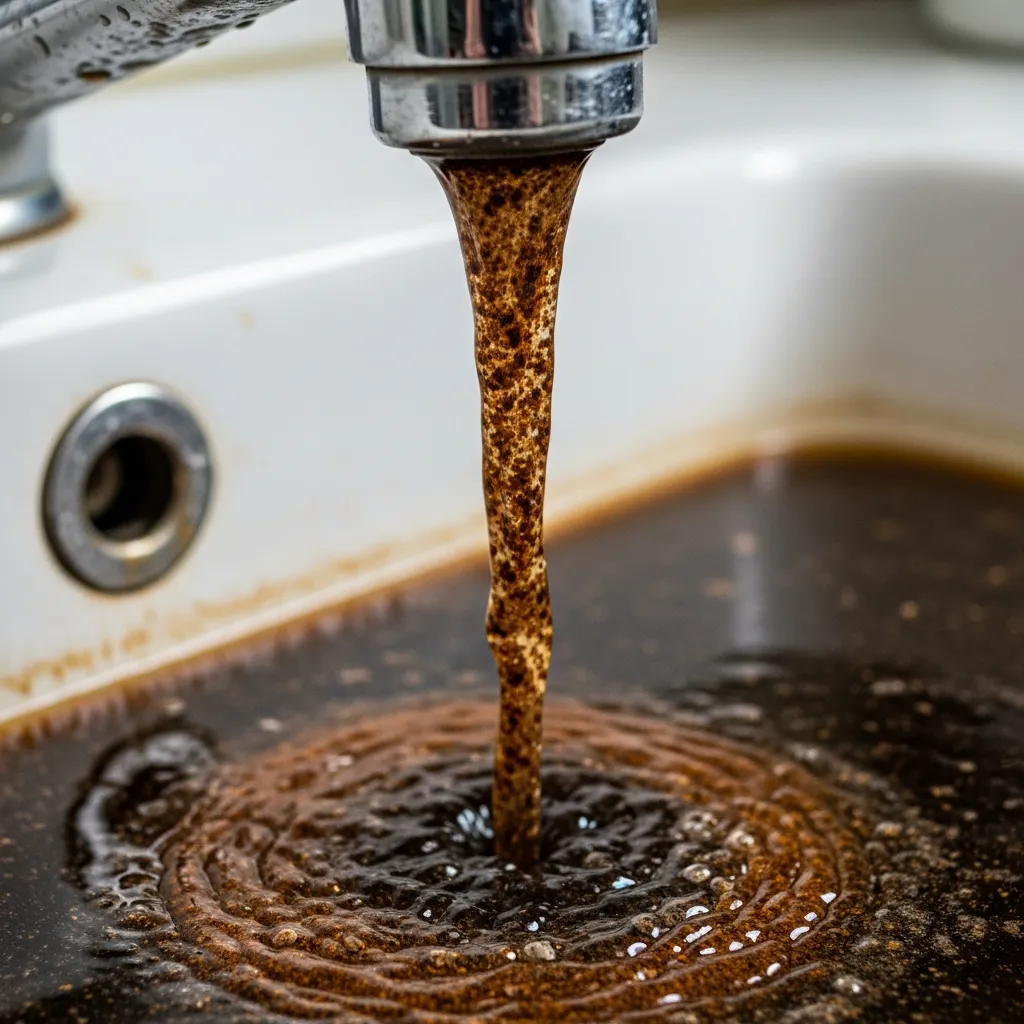 Nước xả từ vòi bị đục rỉ sét, dấu hiệu cần vệ sinh đường ống nước Đà Nẵng.