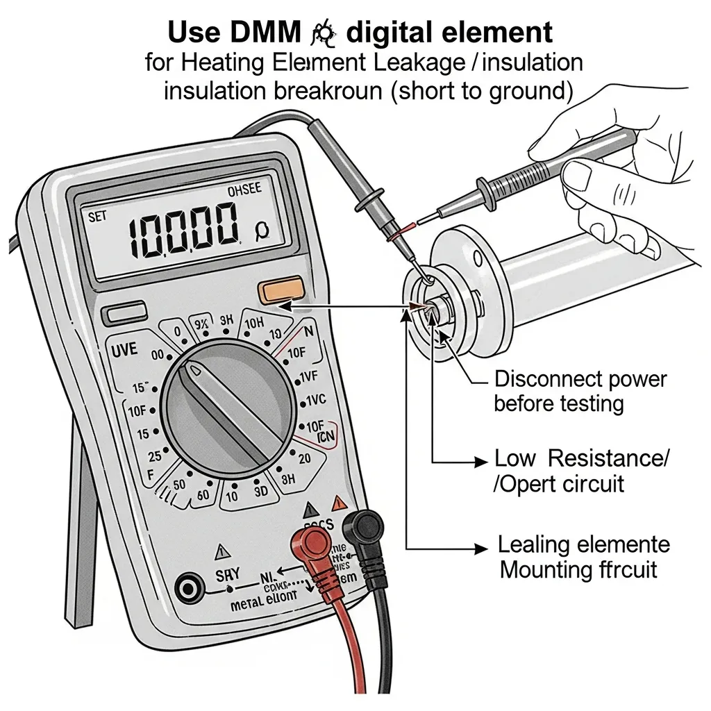 Sơ đồ chi tiết cách sử dụng đồng hồ vạn năng kiểm tra rò rỉ điện bình nóng lạnh an toàn
