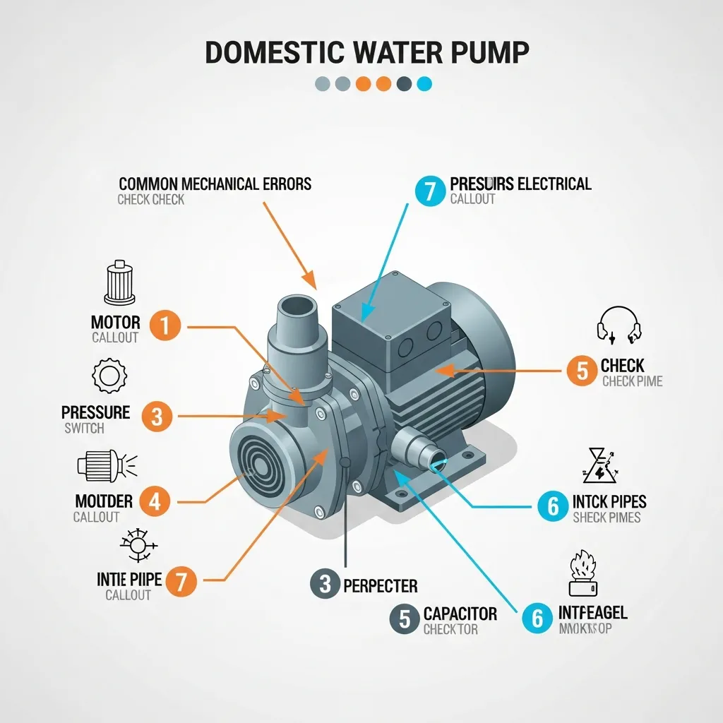 Sơ đồ chi tiết hướng dẫn tự sửa 7 lỗi máy bơm nước thường gặp tại nhà hiệu quả