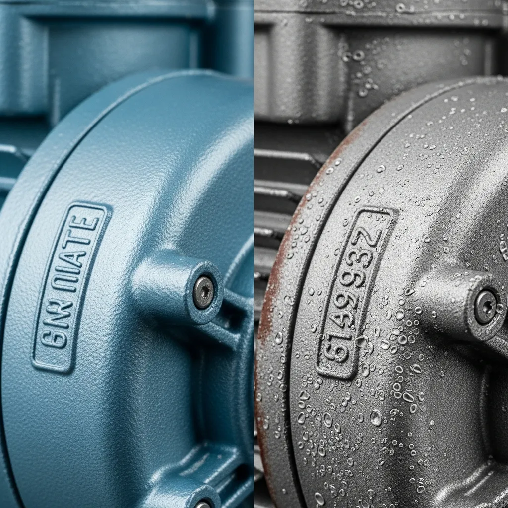 So sánh chi tiết lớp sơn và tem nhãn giữa máy bơm nước chính hãng và hàng giả